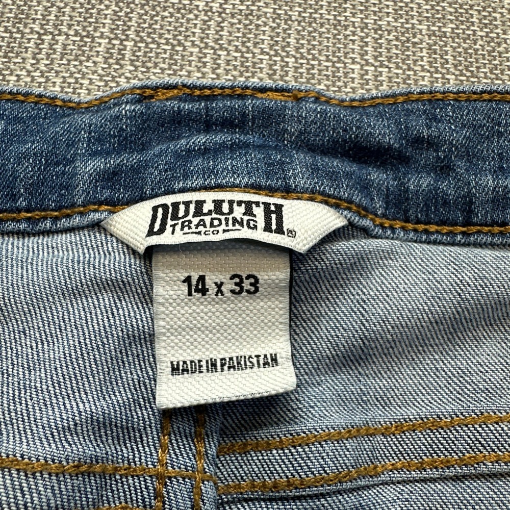 Duluth Trading Womens Daily Denim Bootcut Jeans 14 x 33 Blue Stretch - Picture 2 of 11